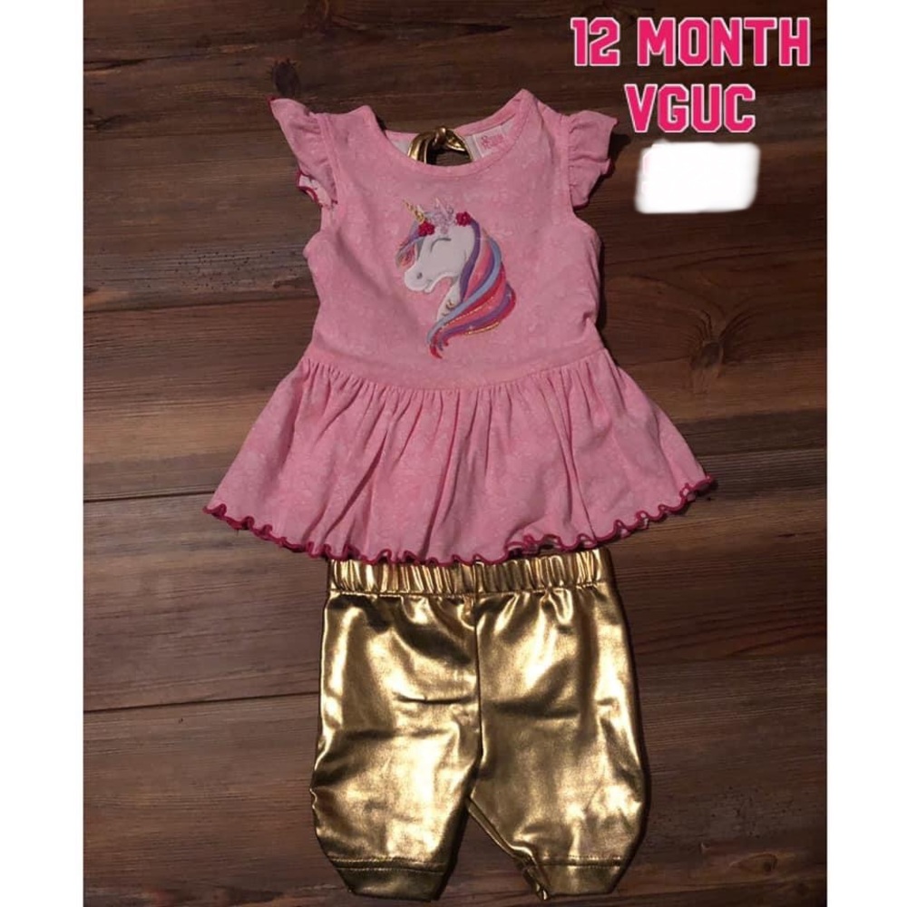 12 month Ric Rac & Ruffles unicorn outfit